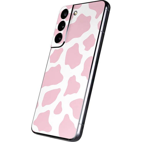 Pink Cow Print Galaxy S22 Skin
